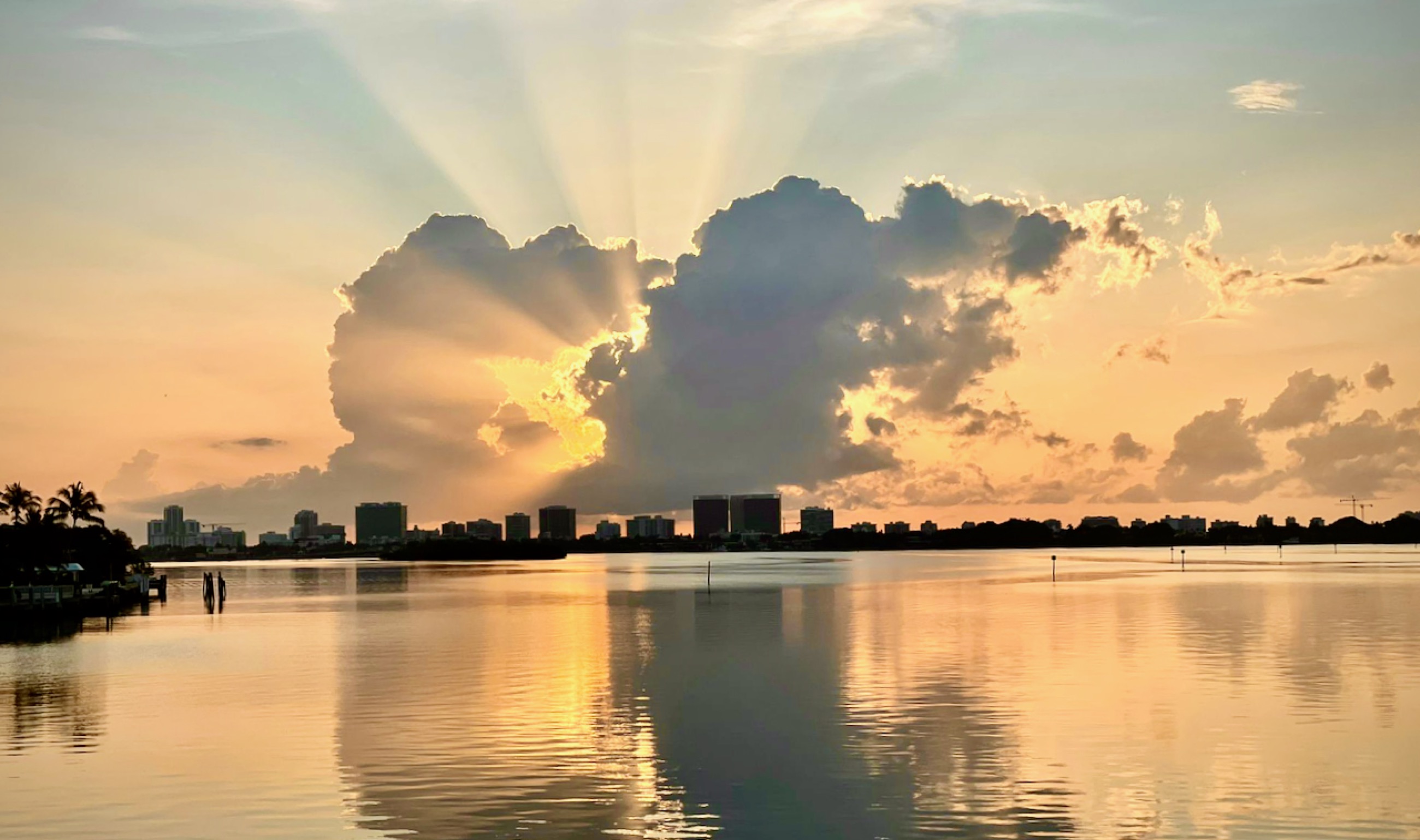 Golden-hour sky over the water