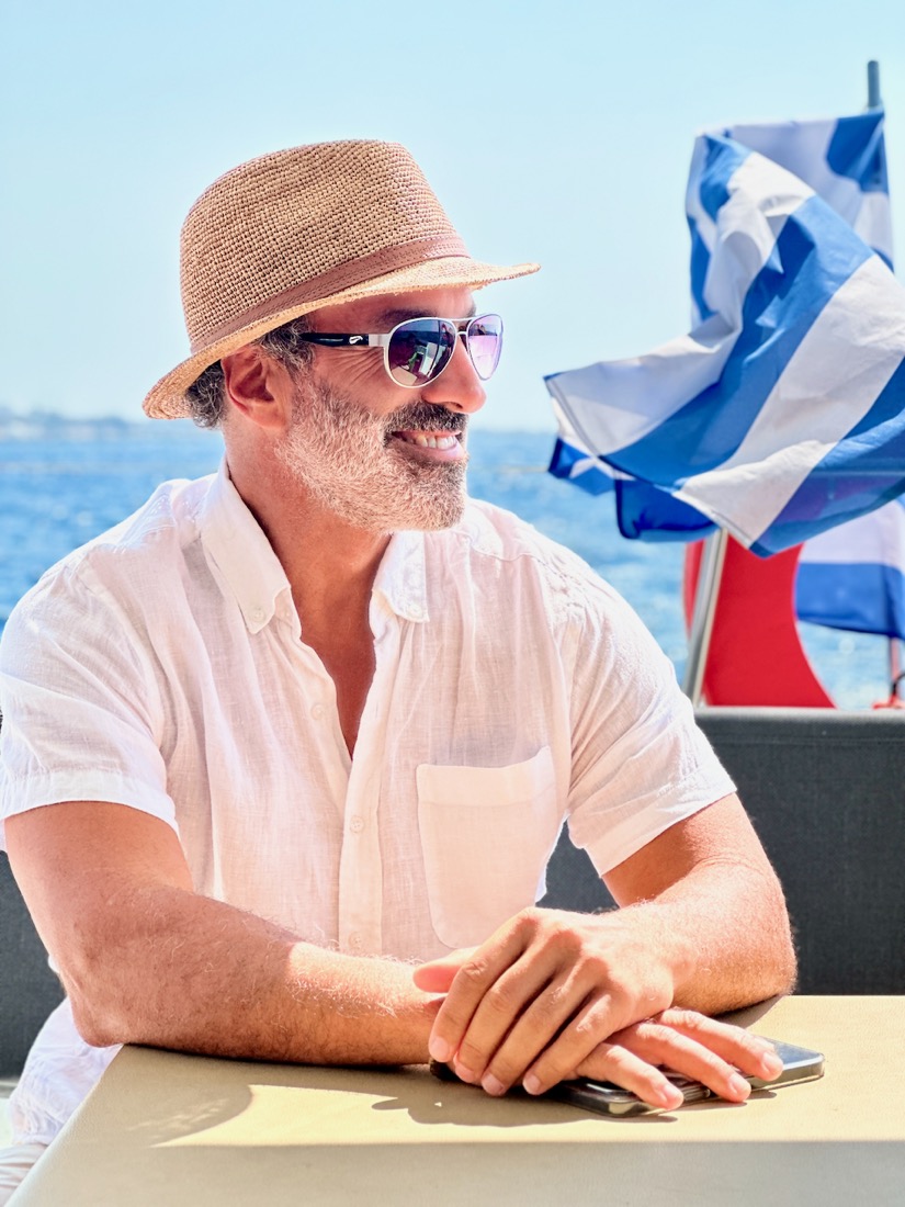 Aboard, sailing the Aegean