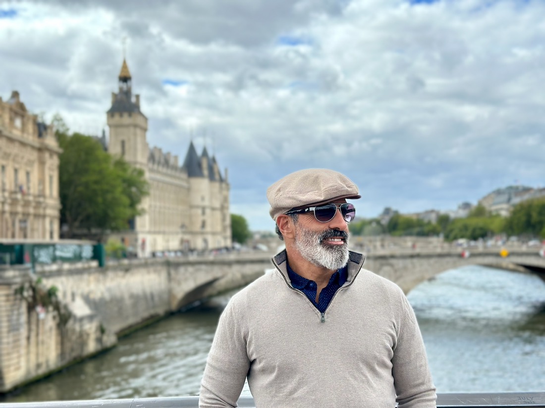 On a bridge over the Seine, Paris